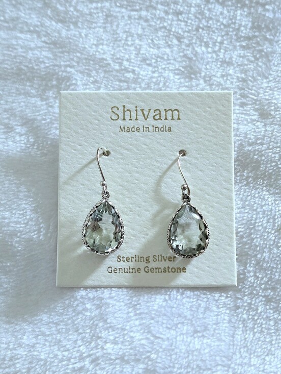 Shivam Jewelry - Shivam Green💚 Amethyst Teardrop💧Earrings